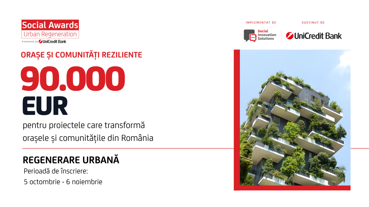 90.000 de euro pentru proiectele care transformă orașele României: Înscrieri deschise pentru Social Awards 2026