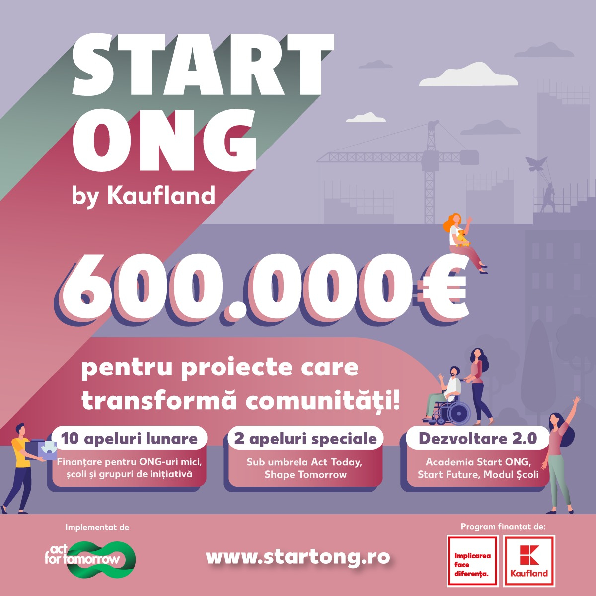 600.000 € pentru ONG-uri mici și instituții de învățământ în 2025, prin Start ONG