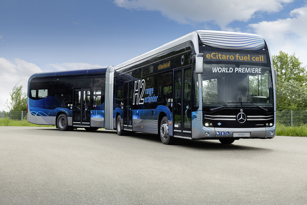 Mercedes prezintă eCitaro cu generator pe hidrogen pentru autonomie mai mare