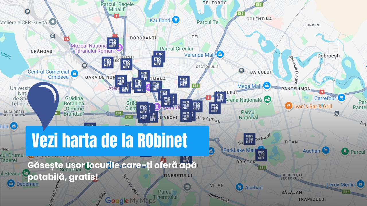 Harta locurilor de unde poți bea apă de la robinet în România
