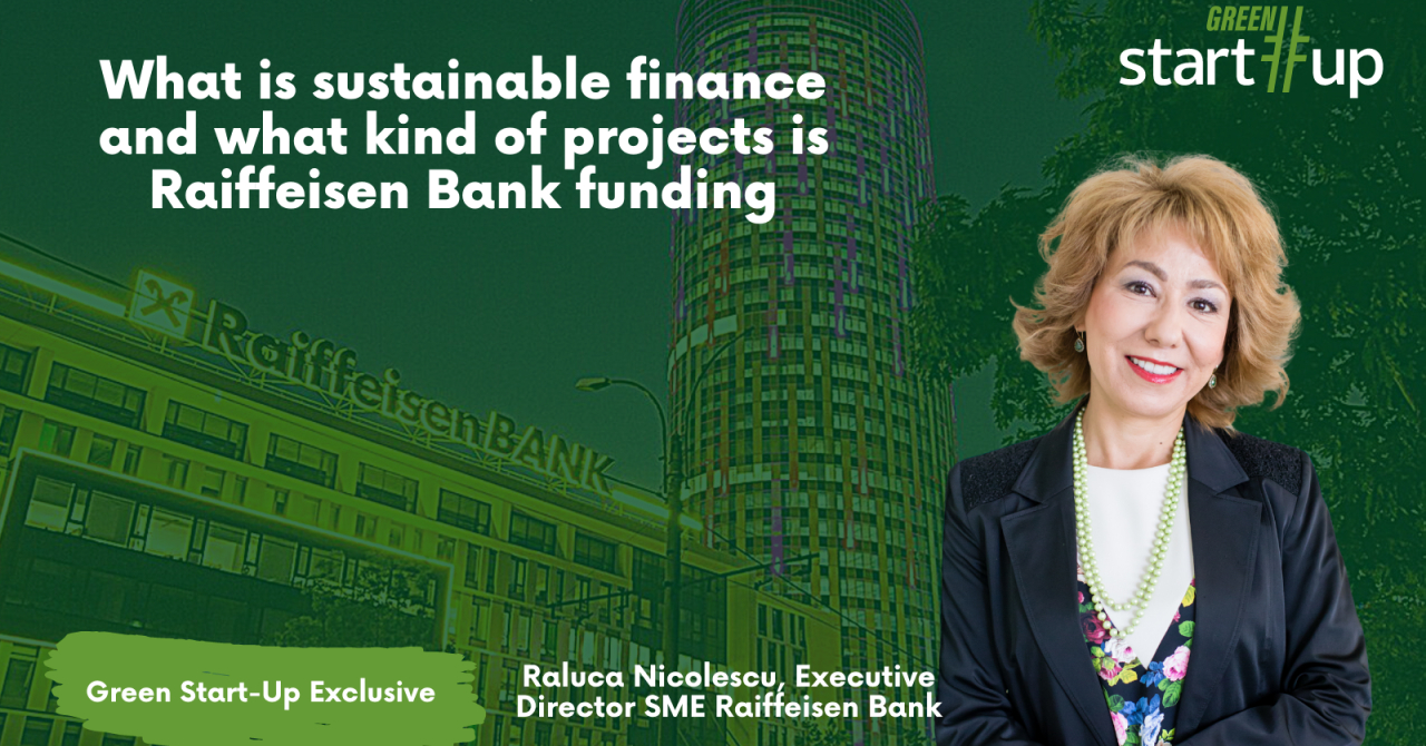 What is sustainable finance and what kind of projects is Raiffeisen Bank funding