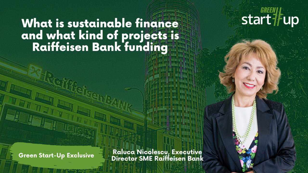What is sustainable finance and what kind of projects is Raiffeisen Bank funding