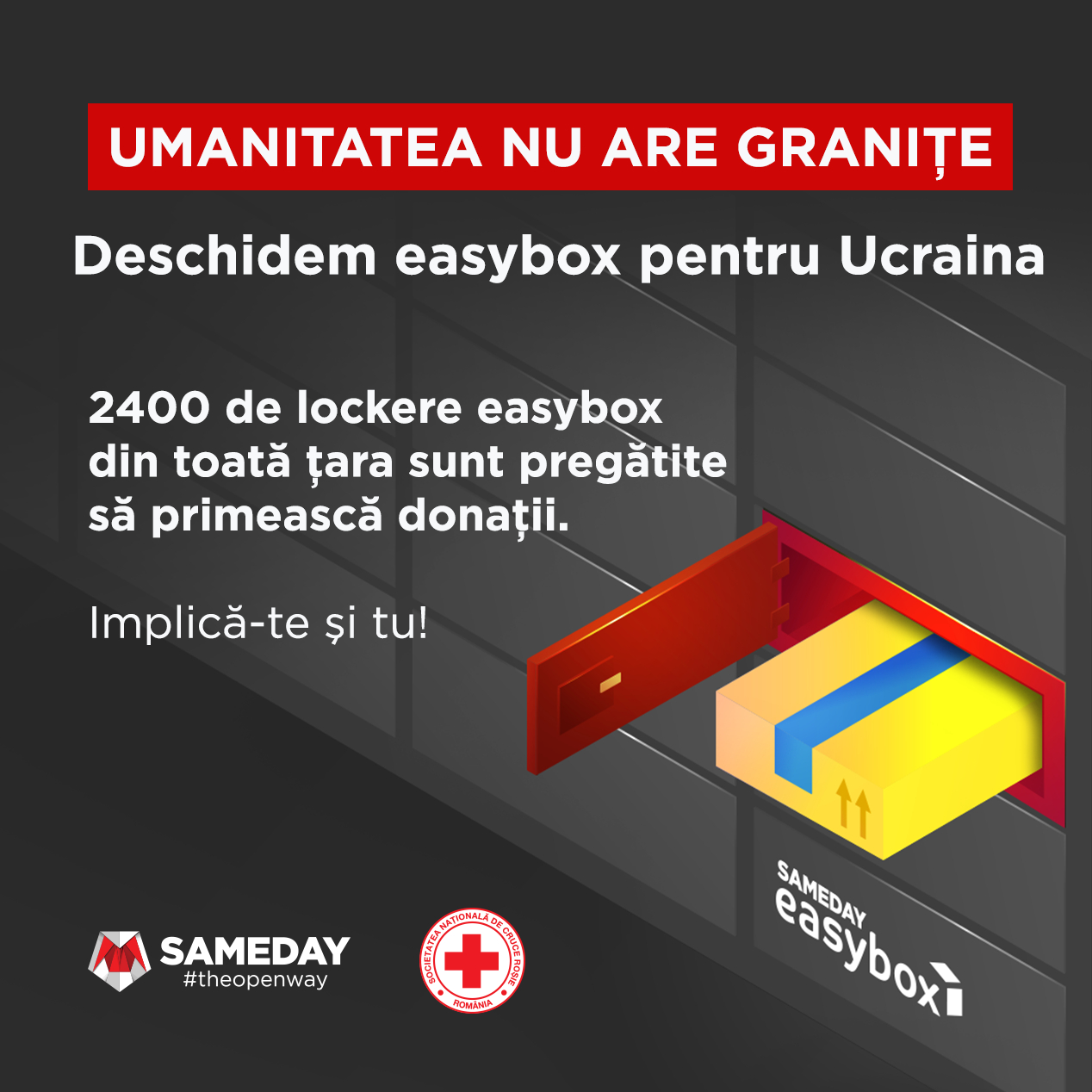 Sameday pune la dispoziție rețeaua easybox pentru donații către refugiați