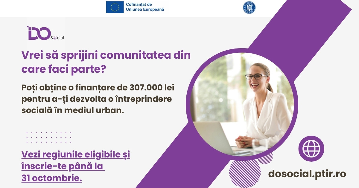 DoSocial: Finanțare de 307.000 lei pentru crearea întreprinderilor sociale
