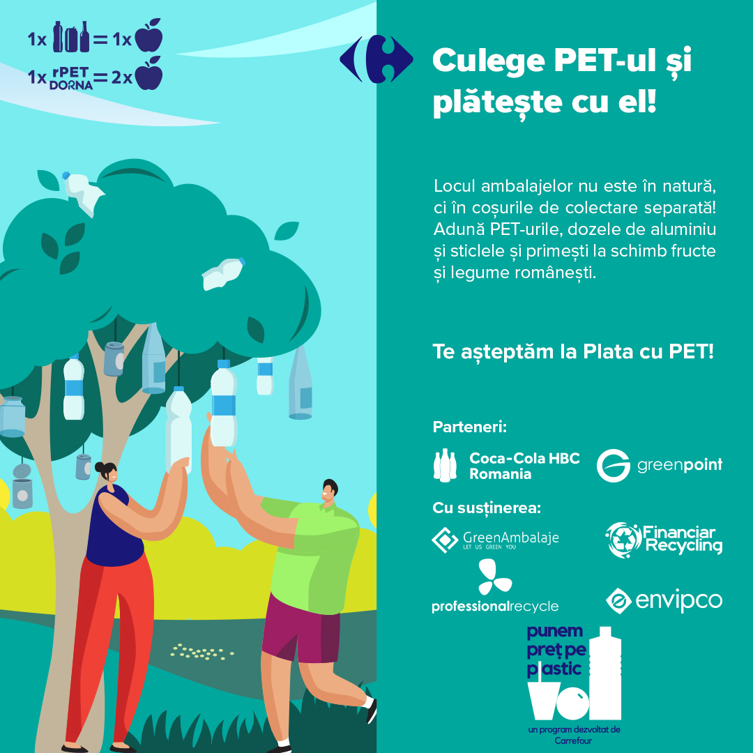 Fructe și legume de la producători locali în schimb-ul PET-urilor