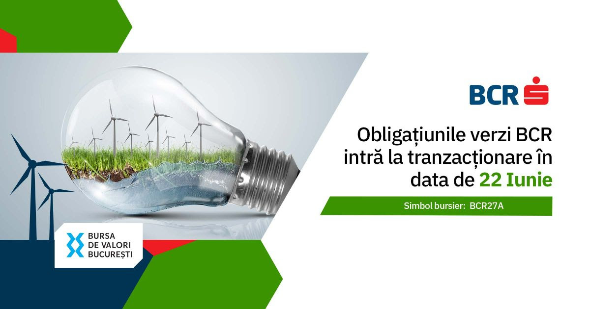 BCR listează o nouă emisiune de obligațiuni verzi la Bursa de Valori București