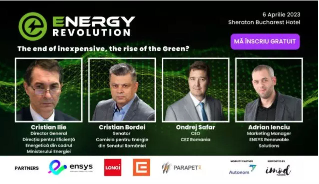 Cât de multă energie verde va avea România în următorii ani? Răspunsurile, la Energy R/Evolution, pe 6 aprilie, ora 10!
