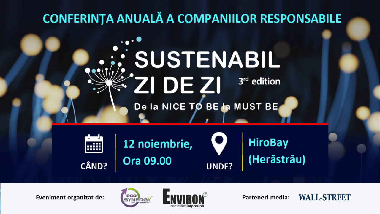 Sustenabil Zi de Zi 2024: cum trăim fără să epuizăm resursele naturale. Participă la conferință