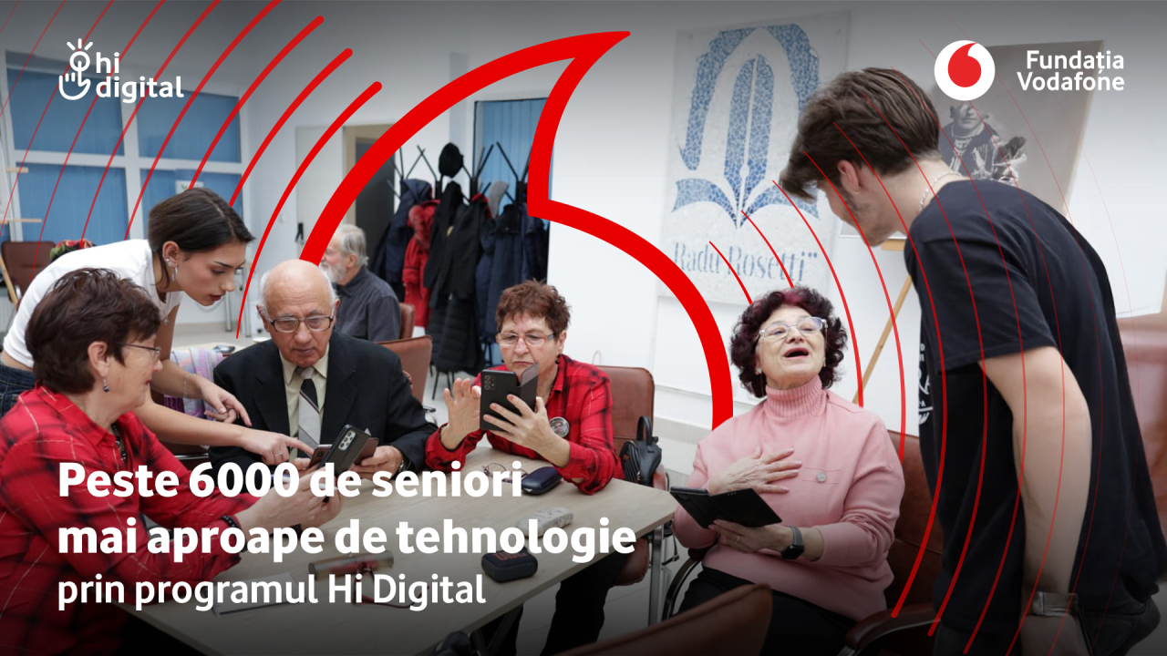 Fundația Vodafone: 6.000 de seniori din România au dobândit competențe digitale