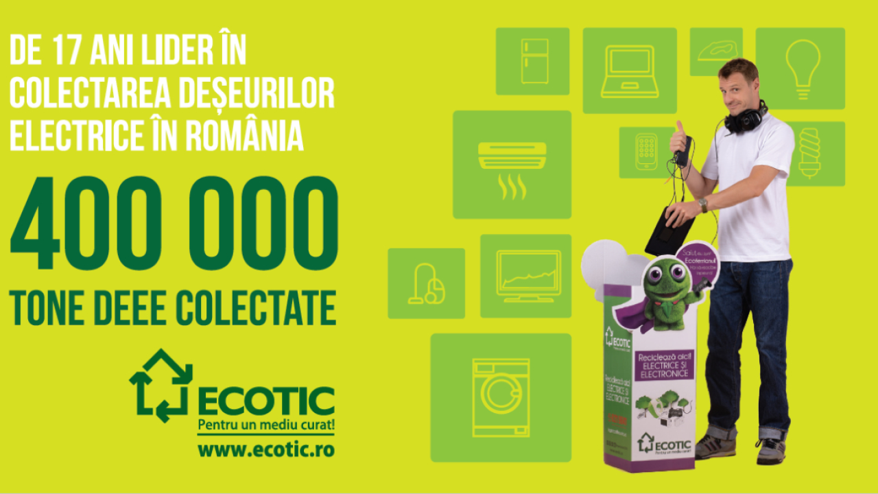 Asociația ECOTIC colectează 400.000 de tone de deșeuri electronice în România