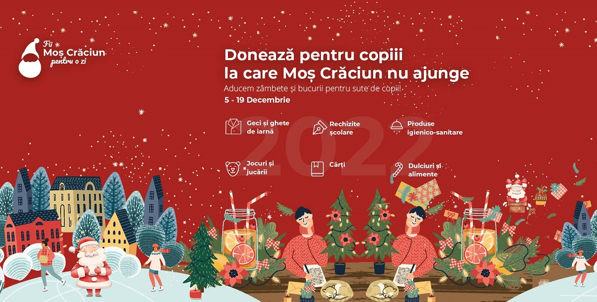 O nouă ediție a campaniei ”Fii Moș Crăciun pentru o zi”. Cum te poți implica