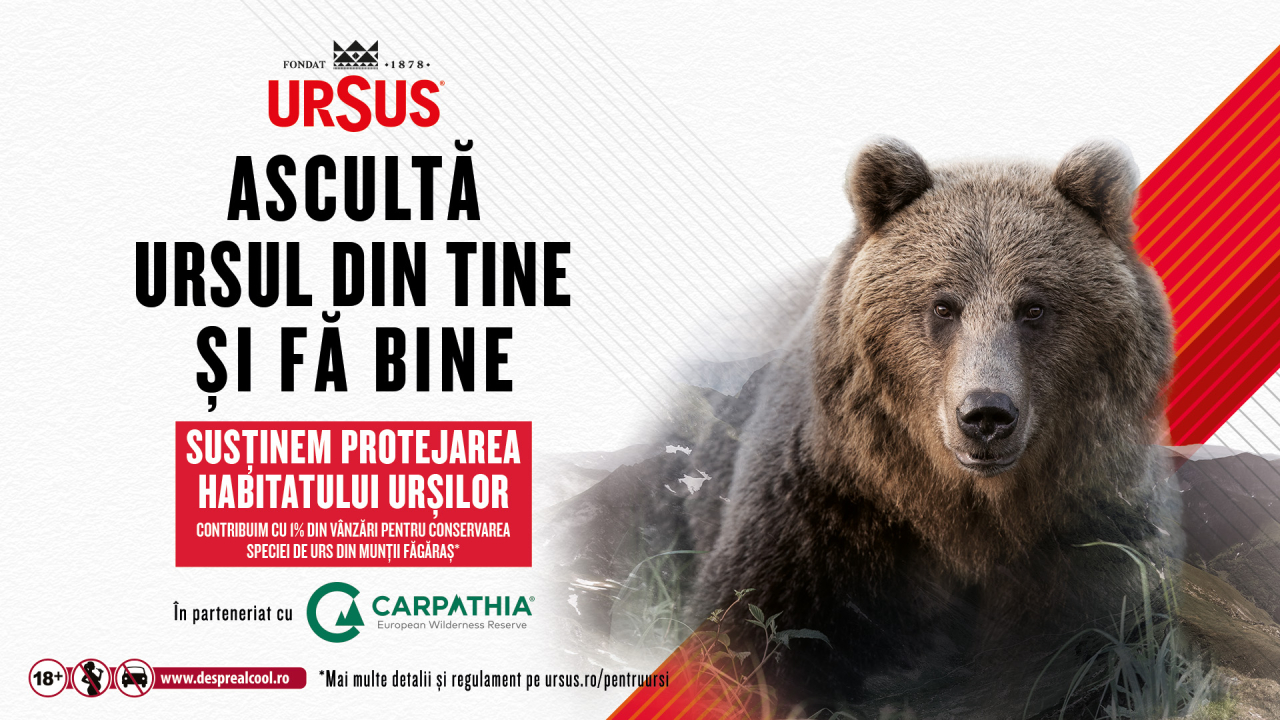 Ursus oferă 1% din vânzări pentru protejarea habitatului urșilor din Munții Făgăraș