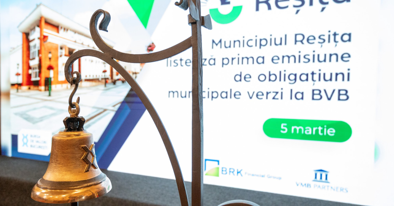 Municipiul Reșița a listat la BVB prima emisiune de obligațiuni municipale verzi
