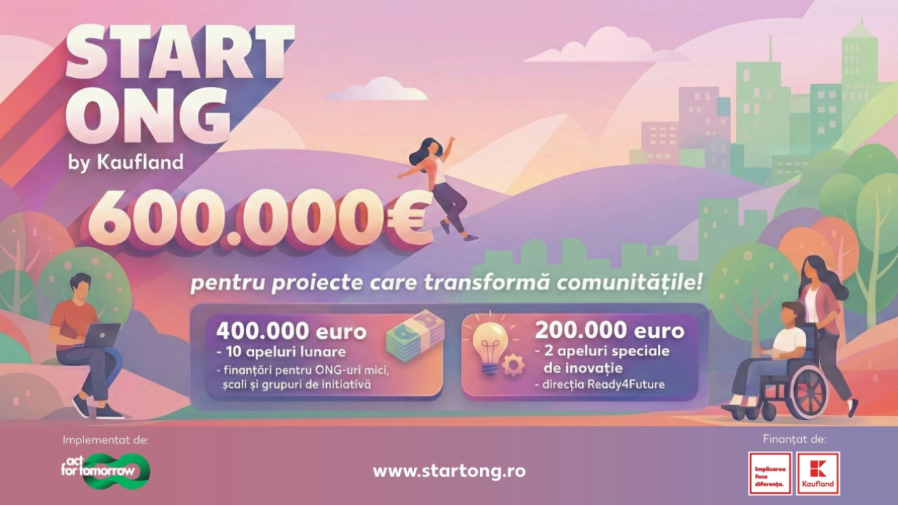 Start ONG: investiție de 600.000 de euro în ONG-uri mici și proiecte sociale și de mediu