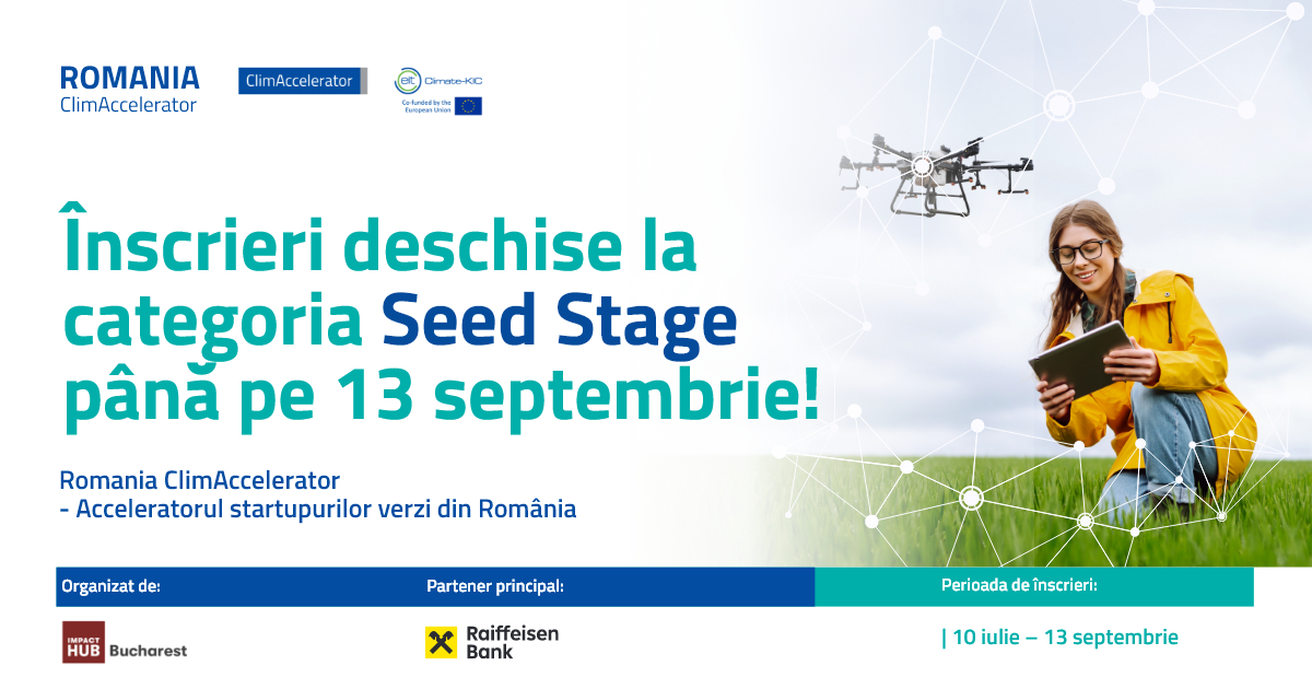 Înscrieri deschise pentru startup-uri greentech la Seed Stage din ClimAccelerator