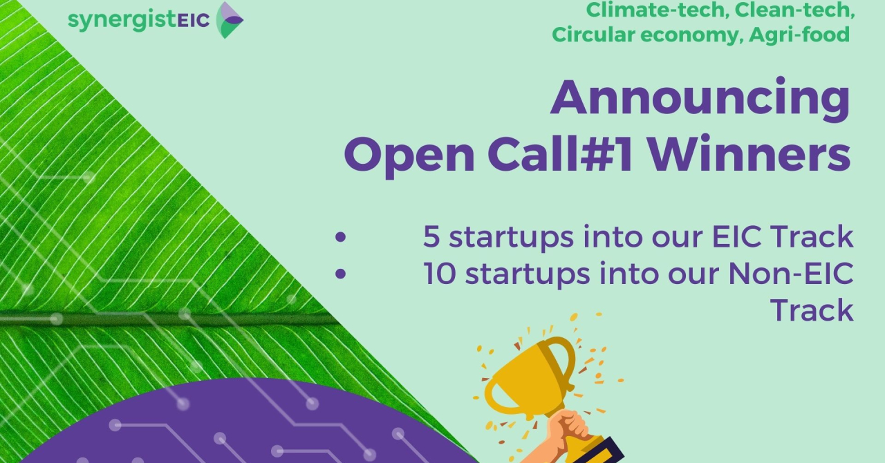 The GreenTech startups entering the first open call of the SynergistEIC program
