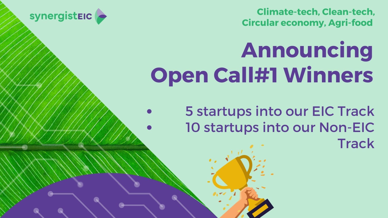 The GreenTech startups entering the first open call of the SynergistEIC program