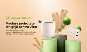 Tellur, accesorii telecom produse din fibră de grâu și plastic reciclat