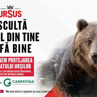 Ursus oferă 1% din vânzări pentru protejarea habitatului urșilor din Munții Făgăraș