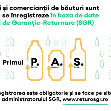 Înscrieri în baza de date a Sistemului de Garanție-Returnare (SGR) pentru producătorii și comercianții de băuturi din România