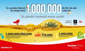 1 milion de litri de ulei alimentar uzat colectat de Auchan România, transformat în biocombustibil
