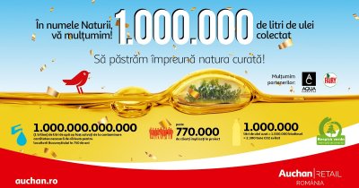 1 milion de litri de ulei alimentar uzat colectat de Auchan România, transformat în biocombustibil
