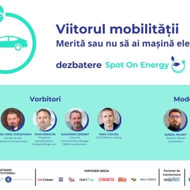 „Viitorul mobilității - Merită sau nu să ai mașină electrică?” este tema celei de-a treia dezbateri „Spot On Energy”