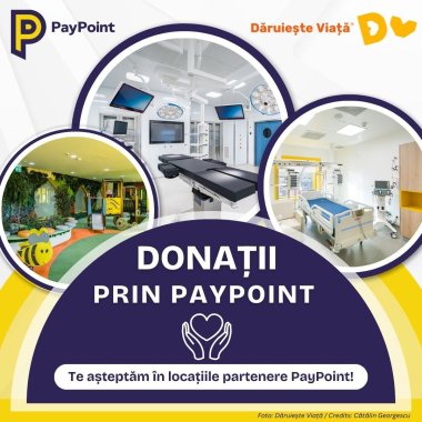 Poți dona către Dăruiește Viață la automatele PayPoint