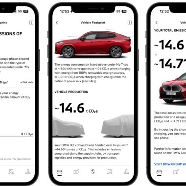 BMW îți arată ce impact au călătoriile tale asupra mediului direct în aplicație